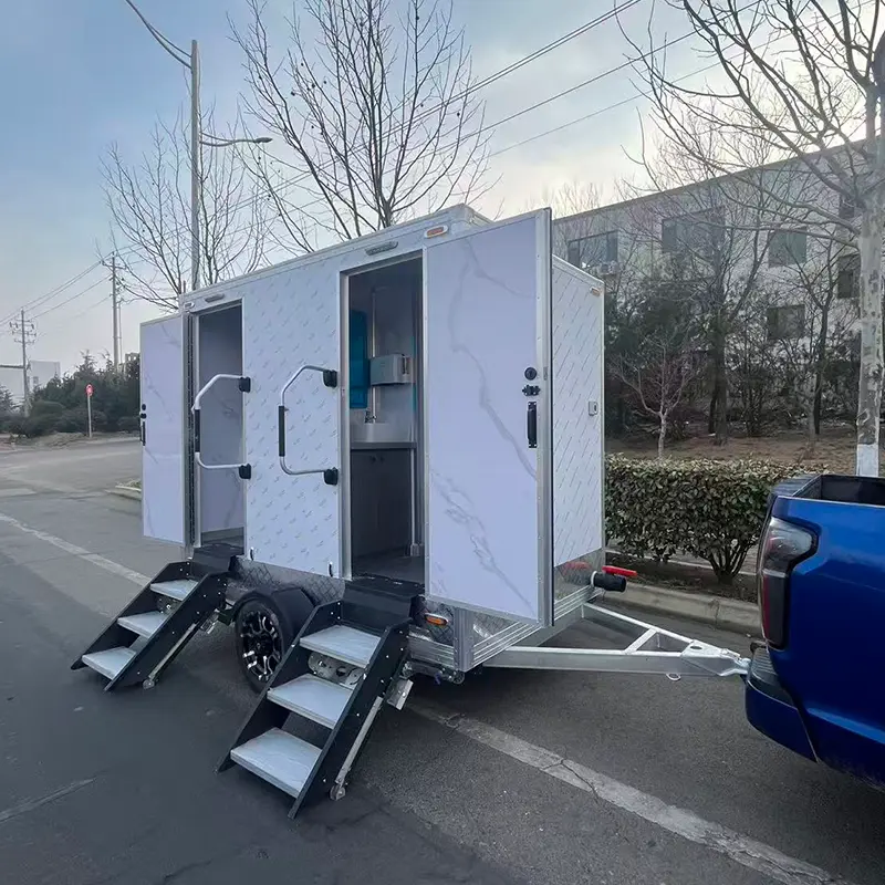 Dalawang Station Portable Toilet Trailer